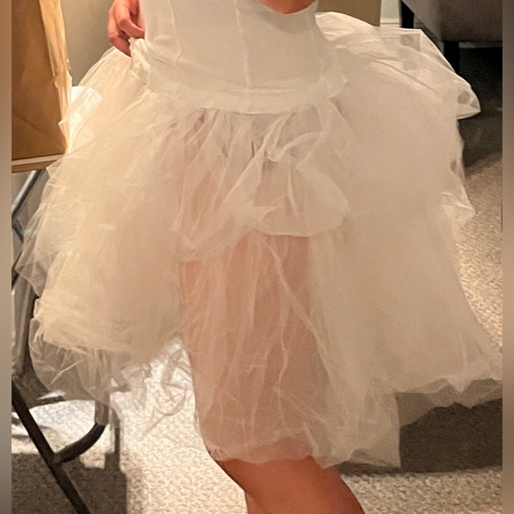 Nike Tennis Tutu Bubble Dress Skirt Golf White Wedding Shirt Sport Mesh Tulle L - Picture 3 of 8